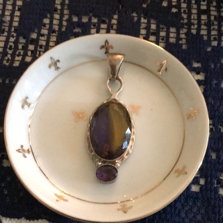 Elegant Bi Colored Tourmaline With Amethyst And Citrine
